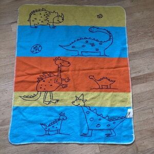 Colorful Dinosaur Baby Blanket David fussenegger two sided receiving blanket